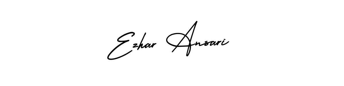 This is the best signature style for the Ezhar Ansari name. Also you like these signature font (AmerikaSignatureDemo-Regular). Mix name signature. Ezhar Ansari signature style 3 images and pictures png