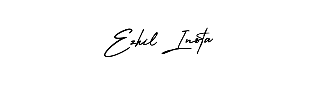 How to make Ezhil Insta signature? AmerikaSignatureDemo-Regular is a professional autograph style. Create handwritten signature for Ezhil Insta name. Ezhil Insta signature style 3 images and pictures png