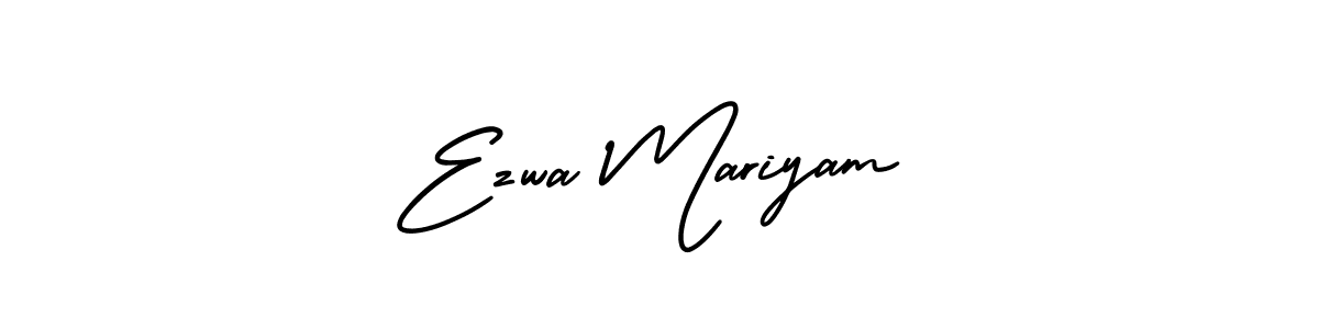 How to make Ezwa Mariyam name signature. Use AmerikaSignatureDemo-Regular style for creating short signs online. This is the latest handwritten sign. Ezwa Mariyam signature style 3 images and pictures png