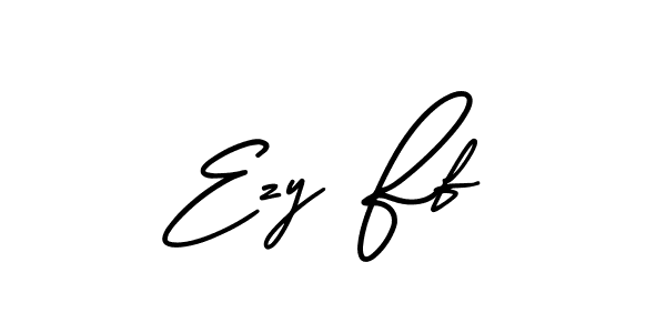 How to make Ezy Ff name signature. Use AmerikaSignatureDemo-Regular style for creating short signs online. This is the latest handwritten sign. Ezy Ff signature style 3 images and pictures png