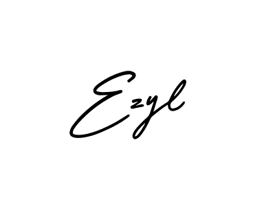 The best way (AmerikaSignatureDemo-Regular) to make a short signature is to pick only two or three words in your name. The name Ezyl include a total of six letters. For converting this name. Ezyl signature style 3 images and pictures png