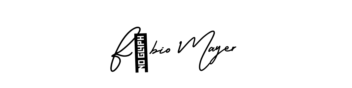 You should practise on your own different ways (AmerikaSignatureDemo-Regular) to write your name (Fábio Mayer) in signature. don't let someone else do it for you. Fábio Mayer signature style 3 images and pictures png