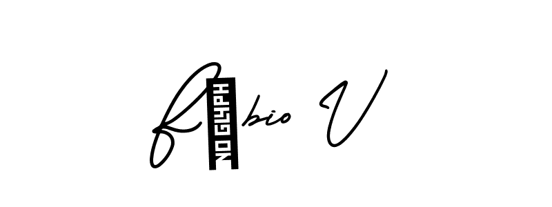 It looks lik you need a new signature style for name Fábio V. Design unique handwritten (AmerikaSignatureDemo-Regular) signature with our free signature maker in just a few clicks. Fábio V signature style 3 images and pictures png