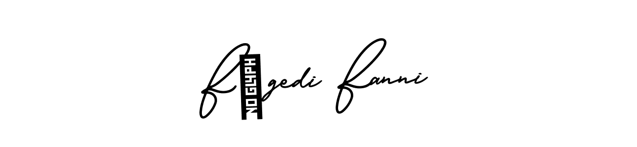 if you are searching for the best signature style for your name Fügedi Fanni. so please give up your signature search. here we have designed multiple signature styles  using AmerikaSignatureDemo-Regular. Fügedi Fanni signature style 3 images and pictures png