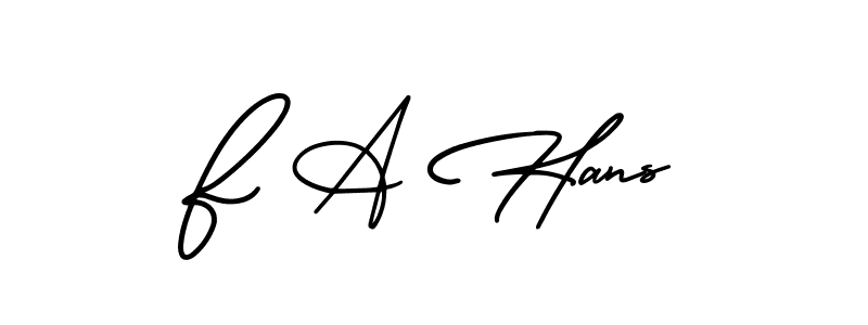 Make a beautiful signature design for name F A Hans. With this signature (AmerikaSignatureDemo-Regular) style, you can create a handwritten signature for free. F A Hans signature style 3 images and pictures png