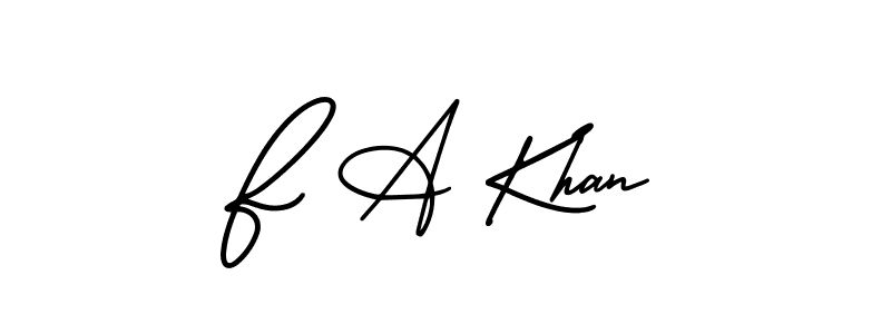 Use a signature maker to create a handwritten signature online. With this signature software, you can design (AmerikaSignatureDemo-Regular) your own signature for name F A Khan. F A Khan signature style 3 images and pictures png