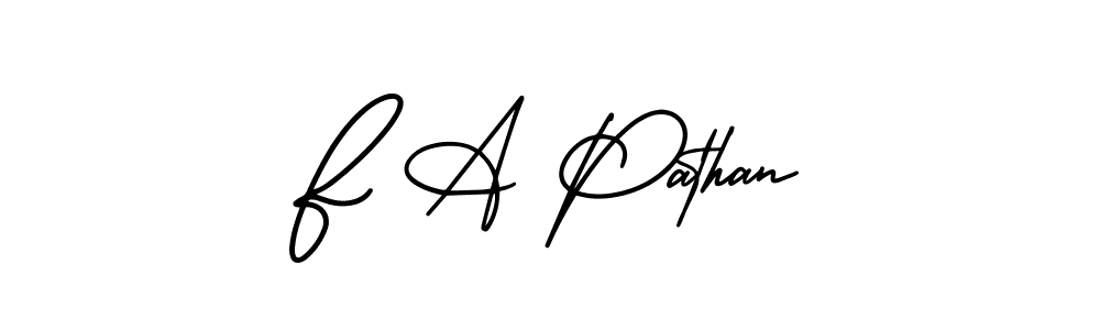Make a beautiful signature design for name F A Pathan. With this signature (AmerikaSignatureDemo-Regular) style, you can create a handwritten signature for free. F A Pathan signature style 3 images and pictures png