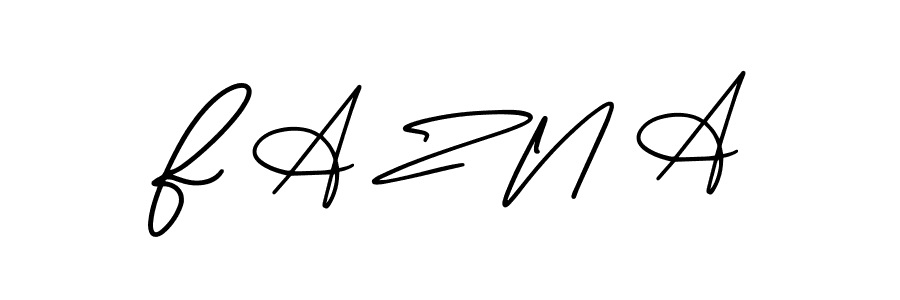 Create a beautiful signature design for name F A Z N A. With this signature (AmerikaSignatureDemo-Regular) fonts, you can make a handwritten signature for free. F A Z N A signature style 3 images and pictures png