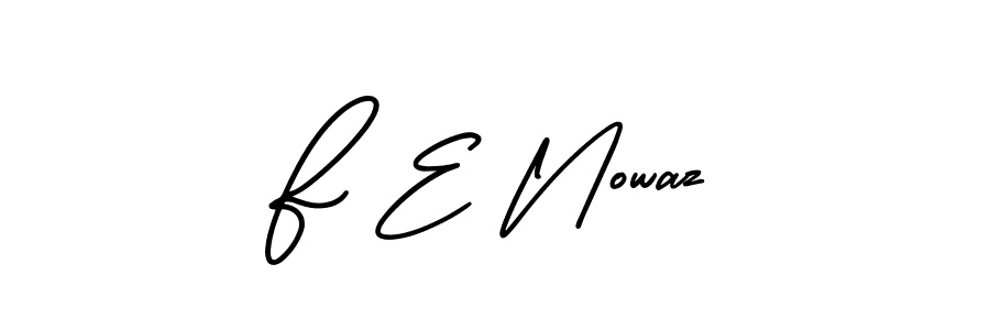 if you are searching for the best signature style for your name F E Nowaz. so please give up your signature search. here we have designed multiple signature styles  using AmerikaSignatureDemo-Regular. F E Nowaz signature style 3 images and pictures png