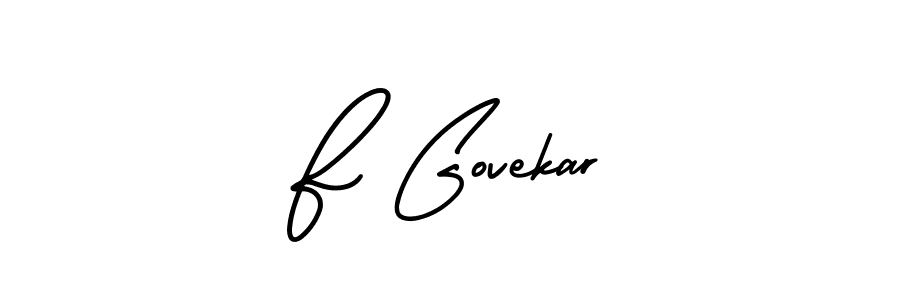 Similarly AmerikaSignatureDemo-Regular is the best handwritten signature design. Signature creator online .You can use it as an online autograph creator for name F Govekar. F Govekar signature style 3 images and pictures png