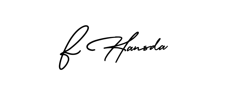 Design your own signature with our free online signature maker. With this signature software, you can create a handwritten (AmerikaSignatureDemo-Regular) signature for name F Hansda. F Hansda signature style 3 images and pictures png