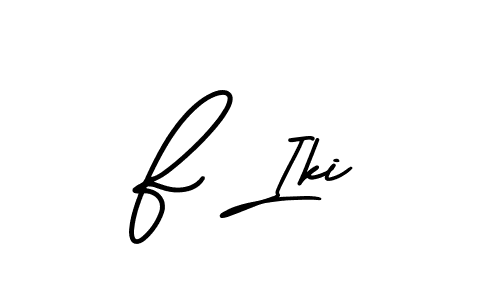 Create a beautiful signature design for name F Iki. With this signature (AmerikaSignatureDemo-Regular) fonts, you can make a handwritten signature for free. F Iki signature style 3 images and pictures png