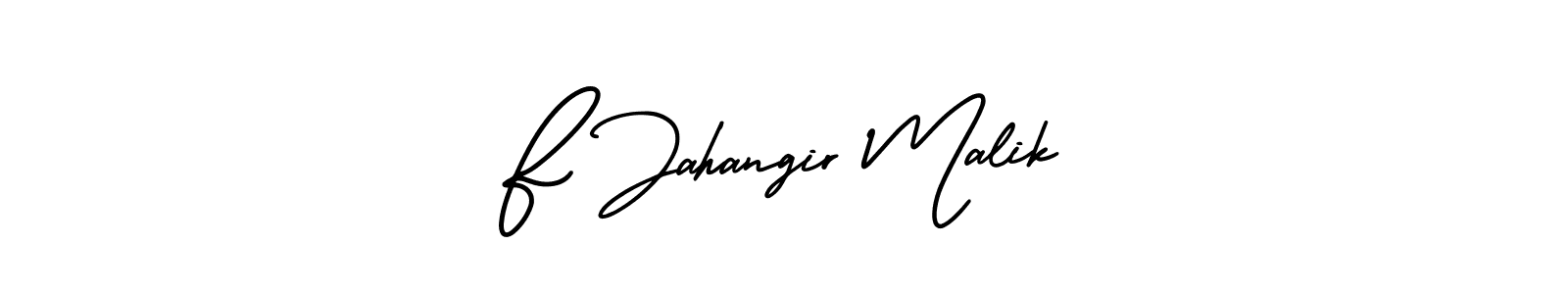 Use a signature maker to create a handwritten signature online. With this signature software, you can design (AmerikaSignatureDemo-Regular) your own signature for name F Jahangir Malik. F Jahangir Malik signature style 3 images and pictures png