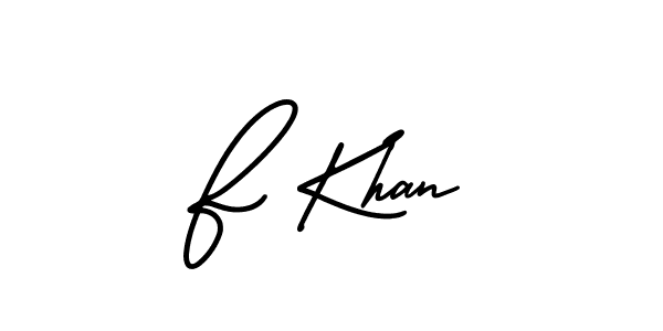 AmerikaSignatureDemo-Regular is a professional signature style that is perfect for those who want to add a touch of class to their signature. It is also a great choice for those who want to make their signature more unique. Get F Khan name to fancy signature for free. F Khan signature style 3 images and pictures png