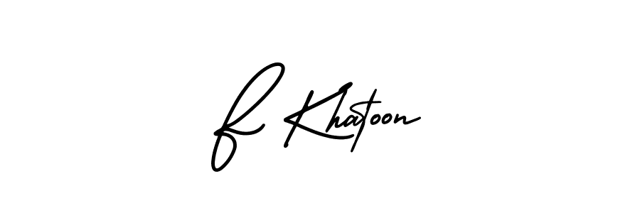 Design your own signature with our free online signature maker. With this signature software, you can create a handwritten (AmerikaSignatureDemo-Regular) signature for name F Khatoon. F Khatoon signature style 3 images and pictures png