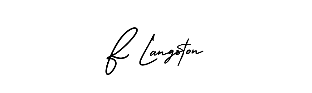 You should practise on your own different ways (AmerikaSignatureDemo-Regular) to write your name (F Langston) in signature. don't let someone else do it for you. F Langston signature style 3 images and pictures png