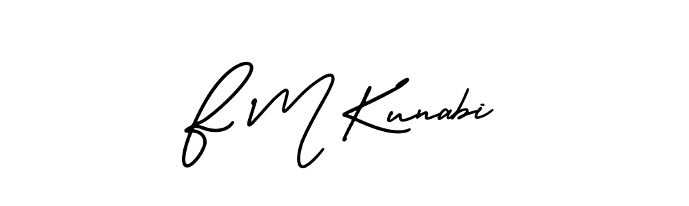 if you are searching for the best signature style for your name F M Kunabi. so please give up your signature search. here we have designed multiple signature styles  using AmerikaSignatureDemo-Regular. F M Kunabi signature style 3 images and pictures png