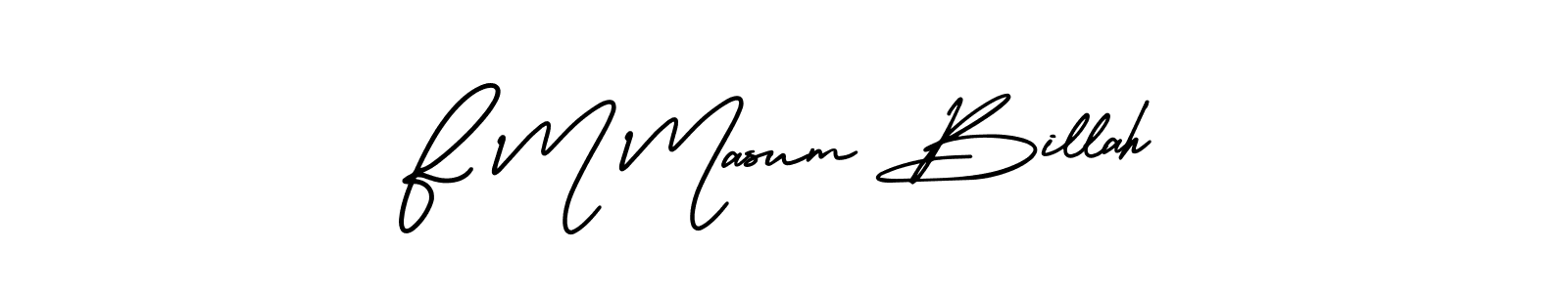 It looks lik you need a new signature style for name F M Masum Billah. Design unique handwritten (AmerikaSignatureDemo-Regular) signature with our free signature maker in just a few clicks. F M Masum Billah signature style 3 images and pictures png