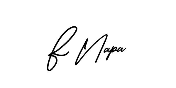 How to make F Napa name signature. Use AmerikaSignatureDemo-Regular style for creating short signs online. This is the latest handwritten sign. F Napa signature style 3 images and pictures png