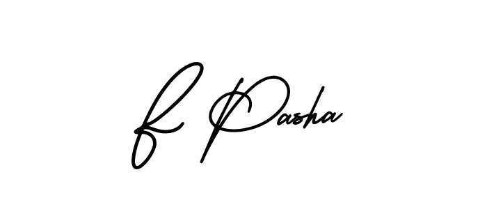 Design your own signature with our free online signature maker. With this signature software, you can create a handwritten (AmerikaSignatureDemo-Regular) signature for name F Pasha. F Pasha signature style 3 images and pictures png
