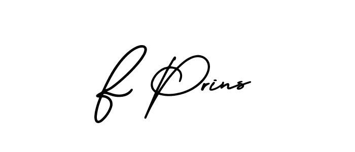 Use a signature maker to create a handwritten signature online. With this signature software, you can design (AmerikaSignatureDemo-Regular) your own signature for name F Prins. F Prins signature style 3 images and pictures png