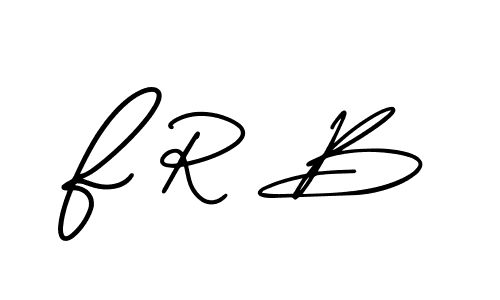 The best way (AmerikaSignatureDemo-Regular) to make a short signature is to pick only two or three words in your name. The name F R B include a total of six letters. For converting this name. F R B signature style 3 images and pictures png