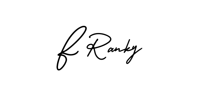 Make a beautiful signature design for name F Ranky. With this signature (AmerikaSignatureDemo-Regular) style, you can create a handwritten signature for free. F Ranky signature style 3 images and pictures png