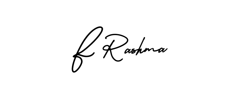 The best way (AmerikaSignatureDemo-Regular) to make a short signature is to pick only two or three words in your name. The name F Rashma include a total of six letters. For converting this name. F Rashma signature style 3 images and pictures png