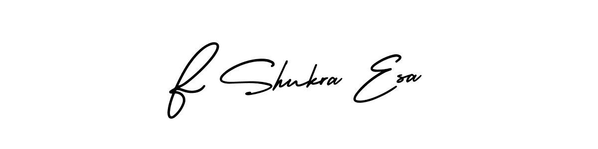 F Shukra Esa stylish signature style. Best Handwritten Sign (AmerikaSignatureDemo-Regular) for my name. Handwritten Signature Collection Ideas for my name F Shukra Esa. F Shukra Esa signature style 3 images and pictures png