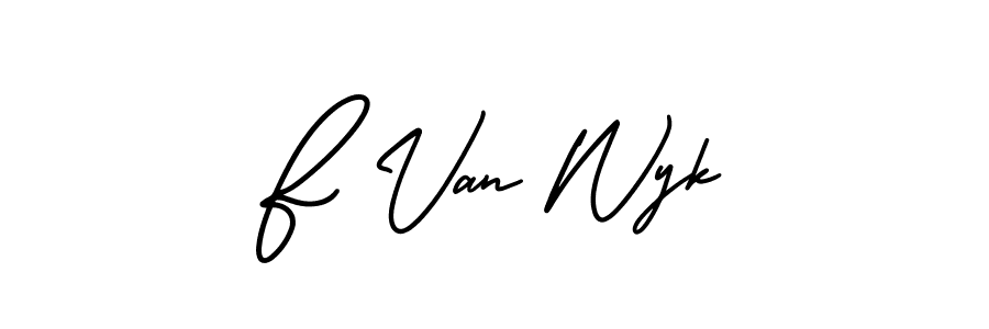 F Van Wyk stylish signature style. Best Handwritten Sign (AmerikaSignatureDemo-Regular) for my name. Handwritten Signature Collection Ideas for my name F Van Wyk. F Van Wyk signature style 3 images and pictures png