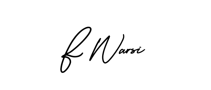 This is the best signature style for the F Warsi name. Also you like these signature font (AmerikaSignatureDemo-Regular). Mix name signature. F Warsi signature style 3 images and pictures png