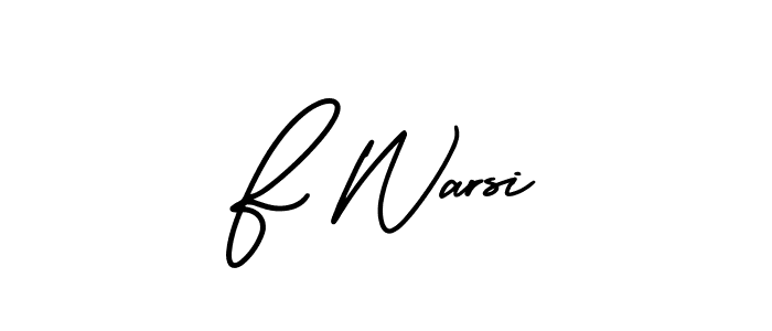 This is the best signature style for the F Warsi name. Also you like these signature font (AmerikaSignatureDemo-Regular). Mix name signature. F Warsi signature style 3 images and pictures png