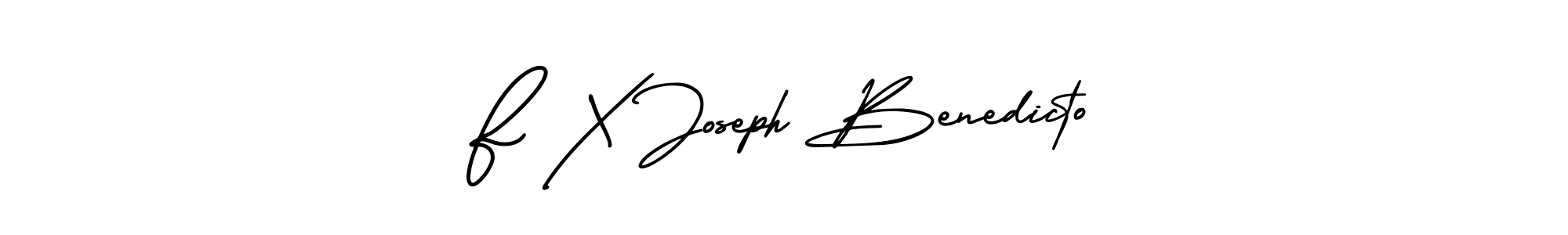 How to make F X Joseph Benedicto name signature. Use AmerikaSignatureDemo-Regular style for creating short signs online. This is the latest handwritten sign. F X Joseph Benedicto signature style 3 images and pictures png