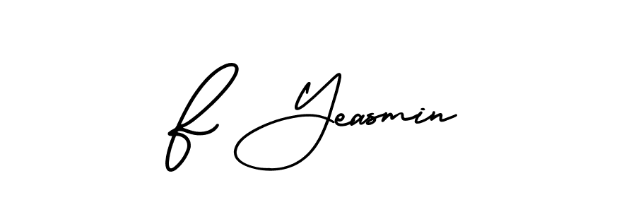 Similarly AmerikaSignatureDemo-Regular is the best handwritten signature design. Signature creator online .You can use it as an online autograph creator for name F Yeasmin. F Yeasmin signature style 3 images and pictures png