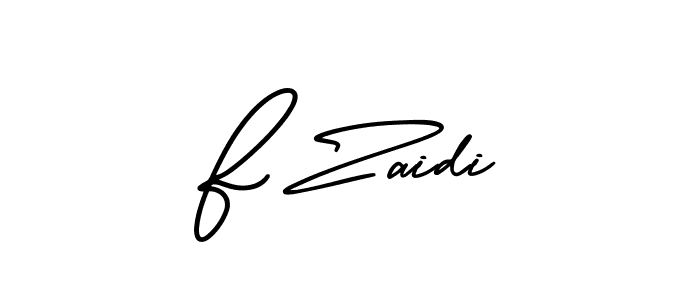 You should practise on your own different ways (AmerikaSignatureDemo-Regular) to write your name (F Zaidi) in signature. don't let someone else do it for you. F Zaidi signature style 3 images and pictures png