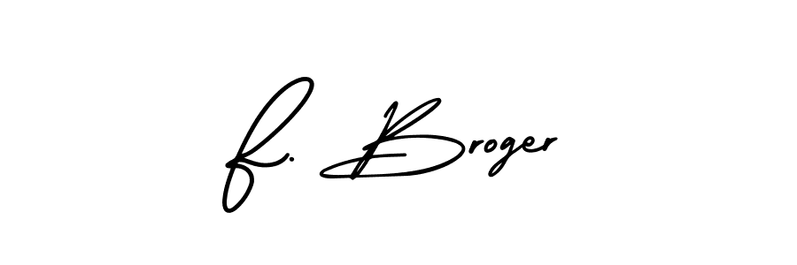 Design your own signature with our free online signature maker. With this signature software, you can create a handwritten (AmerikaSignatureDemo-Regular) signature for name F. Broger. F. Broger signature style 3 images and pictures png