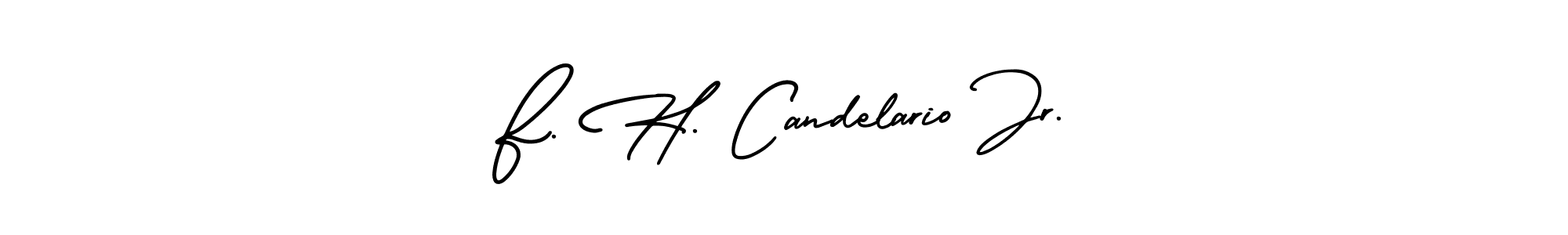 Also You can easily find your signature by using the search form. We will create F. H. Candelario Jr. name handwritten signature images for you free of cost using AmerikaSignatureDemo-Regular sign style. F. H. Candelario Jr. signature style 3 images and pictures png