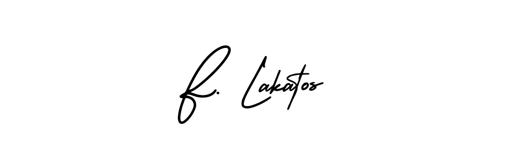 The best way (AmerikaSignatureDemo-Regular) to make a short signature is to pick only two or three words in your name. The name F. Lakatos include a total of six letters. For converting this name. F. Lakatos signature style 3 images and pictures png