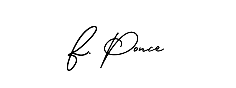 Make a beautiful signature design for name F. Ponce. With this signature (AmerikaSignatureDemo-Regular) style, you can create a handwritten signature for free. F. Ponce signature style 3 images and pictures png