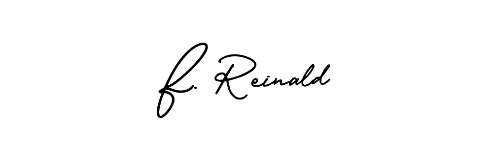 Design your own signature with our free online signature maker. With this signature software, you can create a handwritten (AmerikaSignatureDemo-Regular) signature for name F. Reinald. F. Reinald signature style 3 images and pictures png