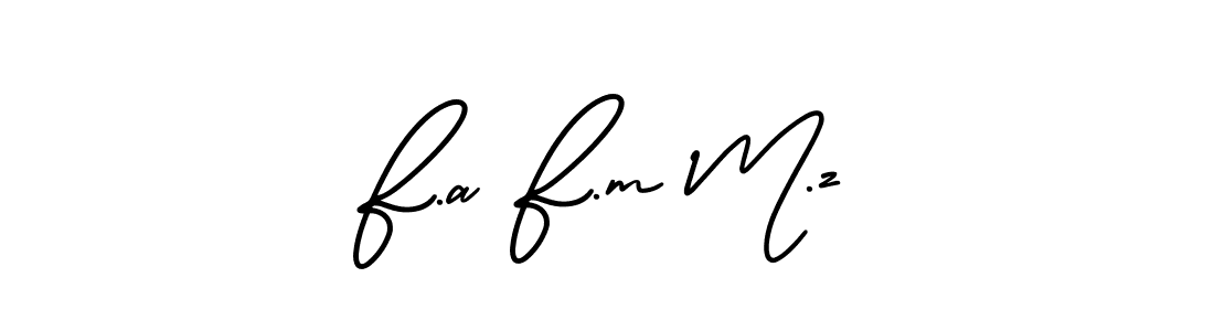 Similarly AmerikaSignatureDemo-Regular is the best handwritten signature design. Signature creator online .You can use it as an online autograph creator for name F.a F.m M.z. F.a F.m M.z signature style 3 images and pictures png