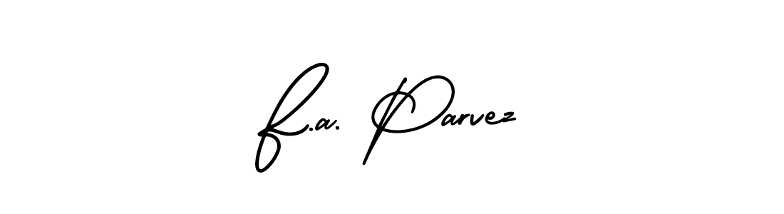 It looks lik you need a new signature style for name F.a. Parvez. Design unique handwritten (AmerikaSignatureDemo-Regular) signature with our free signature maker in just a few clicks. F.a. Parvez signature style 3 images and pictures png