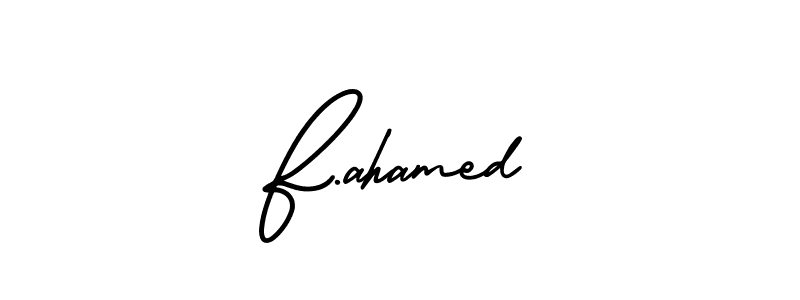 Use a signature maker to create a handwritten signature online. With this signature software, you can design (AmerikaSignatureDemo-Regular) your own signature for name F.ahamed. F.ahamed signature style 3 images and pictures png