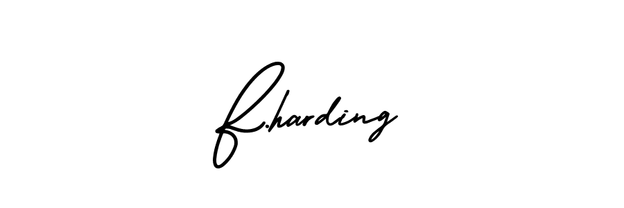 How to make F.harding name signature. Use AmerikaSignatureDemo-Regular style for creating short signs online. This is the latest handwritten sign. F.harding signature style 3 images and pictures png