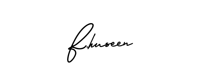 Create a beautiful signature design for name F.huseen. With this signature (AmerikaSignatureDemo-Regular) fonts, you can make a handwritten signature for free. F.huseen signature style 3 images and pictures png