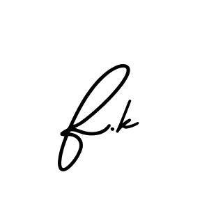 F.k stylish signature style. Best Handwritten Sign (AmerikaSignatureDemo-Regular) for my name. Handwritten Signature Collection Ideas for my name F.k. F.k signature style 3 images and pictures png