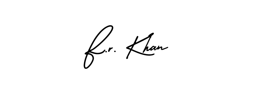 AmerikaSignatureDemo-Regular is a professional signature style that is perfect for those who want to add a touch of class to their signature. It is also a great choice for those who want to make their signature more unique. Get F.r. Khan name to fancy signature for free. F.r. Khan signature style 3 images and pictures png