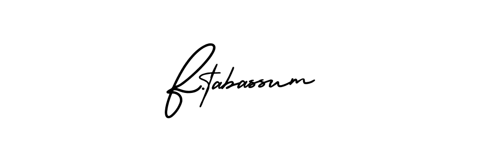 The best way (AmerikaSignatureDemo-Regular) to make a short signature is to pick only two or three words in your name. The name F.tabassum include a total of six letters. For converting this name. F.tabassum signature style 3 images and pictures png