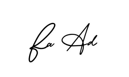 AmerikaSignatureDemo-Regular is a professional signature style that is perfect for those who want to add a touch of class to their signature. It is also a great choice for those who want to make their signature more unique. Get Fa Ad name to fancy signature for free. Fa Ad signature style 3 images and pictures png