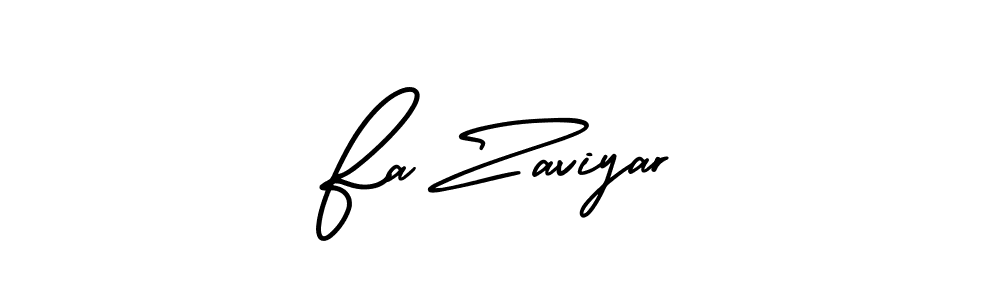 This is the best signature style for the Fa Zaviyar name. Also you like these signature font (AmerikaSignatureDemo-Regular). Mix name signature. Fa Zaviyar signature style 3 images and pictures png
